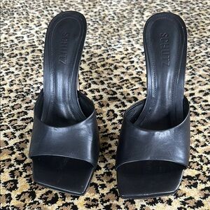 Schutz Black Women's Slide Sandals